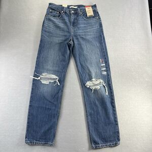 NWT Levi’s Women’s Low Pro Straight Jeans 28x30 Distressed Denim New MSRP $79.50